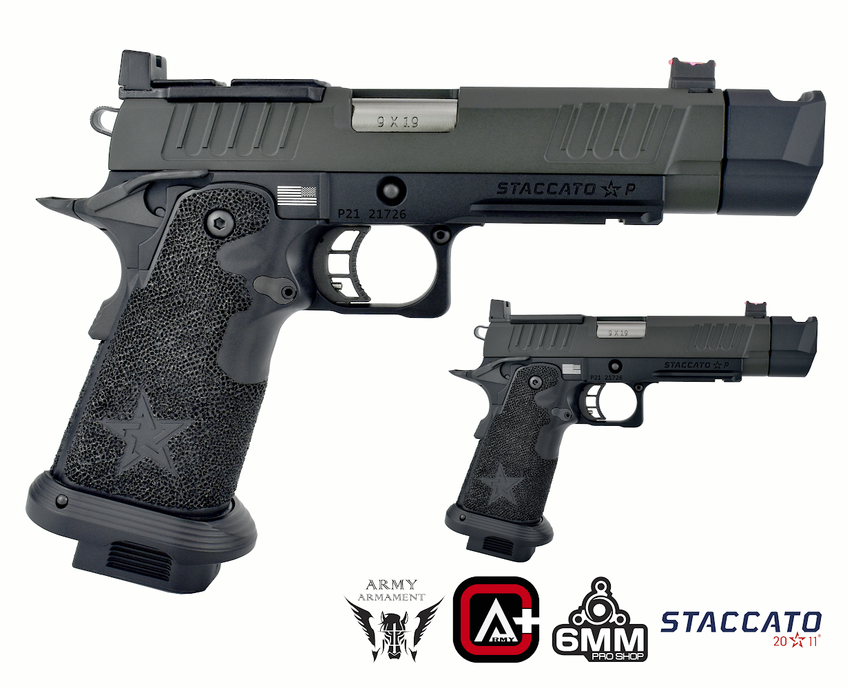 Army Armament Deluxe Ver. Licensed Staccato P Comp 2011 Airsoft Gas Blowback Pistol