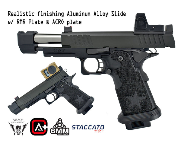 Army Armament Deluxe Ver. Licensed Staccato P Comp 2011 Airsoft Gas Blowback Pistol