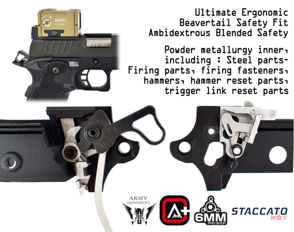 Army Armament Deluxe Ver. Licensed Staccato P Comp 2011 Airsoft Gas Blowback Pistol