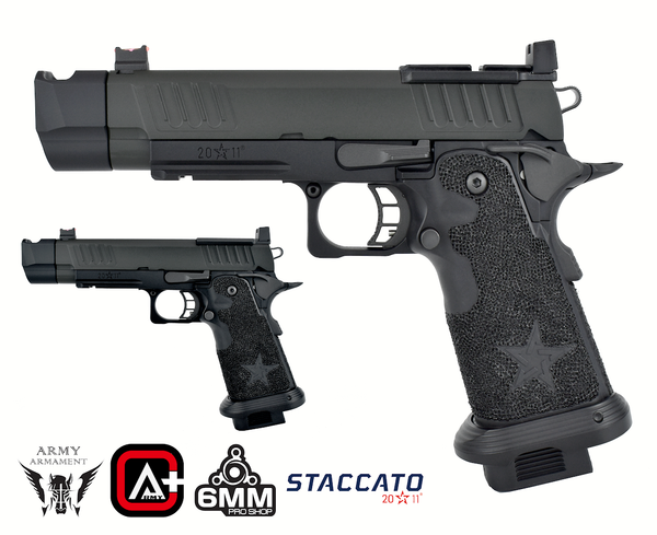 Army Armament Deluxe Ver. Licensed Staccato P Comp 2011 Airsoft Gas Blowback Pistol