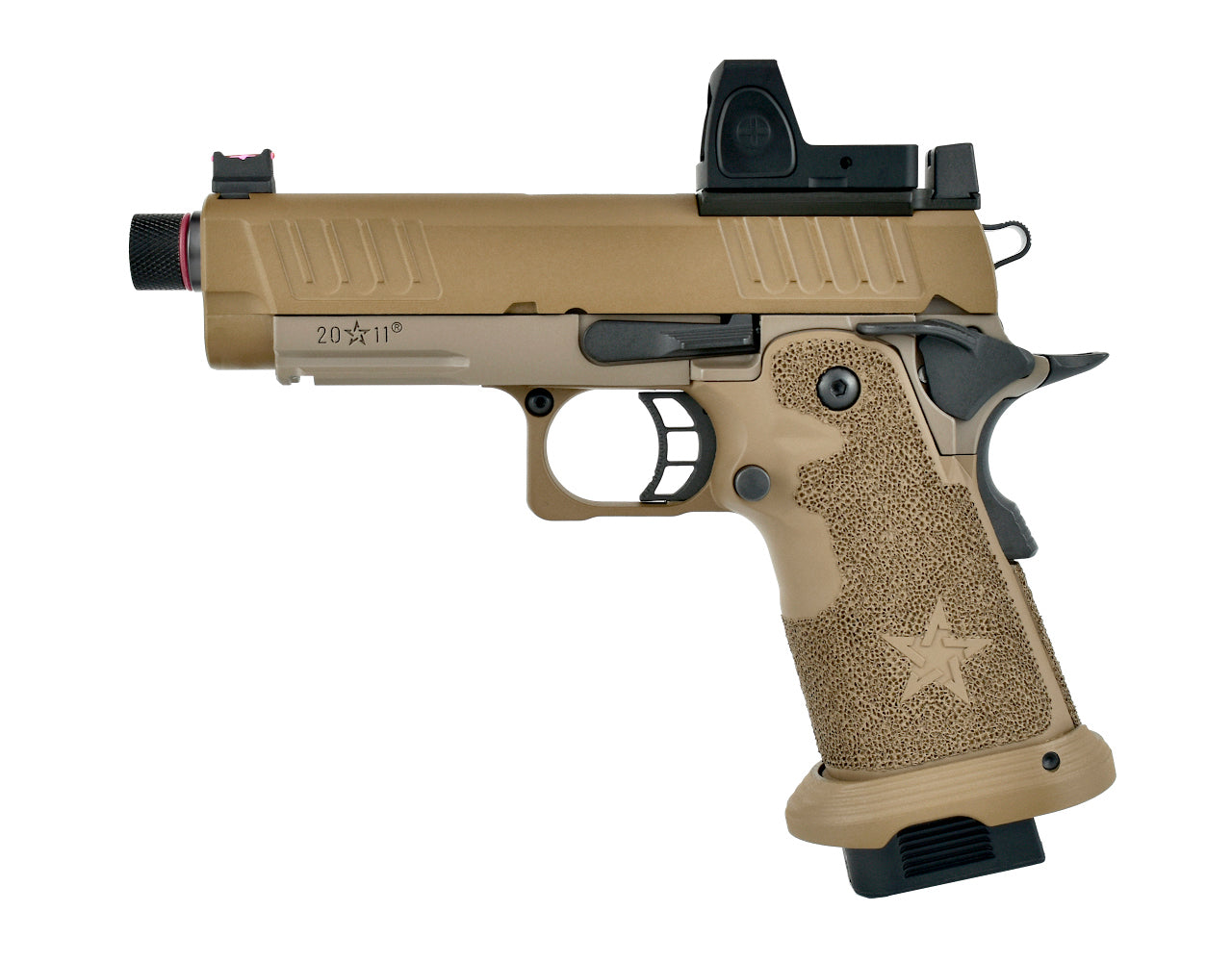 Army Armament Deluxe Ver. Licensed Staccato C2 2011 Airsoft Gas Blowback Pistol - FDE