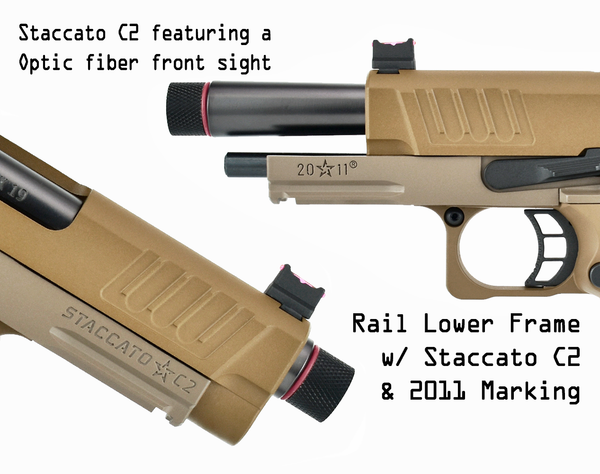 Army Armament Deluxe Ver. Licensed Staccato C2 2011 Airsoft Gas Blowback Pistol - FDE