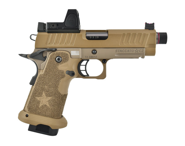 Army Armament Deluxe Ver. Licensed Staccato C2 2011 Airsoft Gas Blowback Pistol - FDE