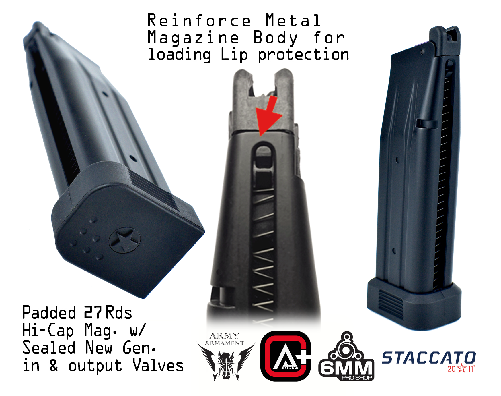 Army Armament Deluxe Ver. Licensed Staccato C2 2011 Airsoft Gas Blowback Pistol