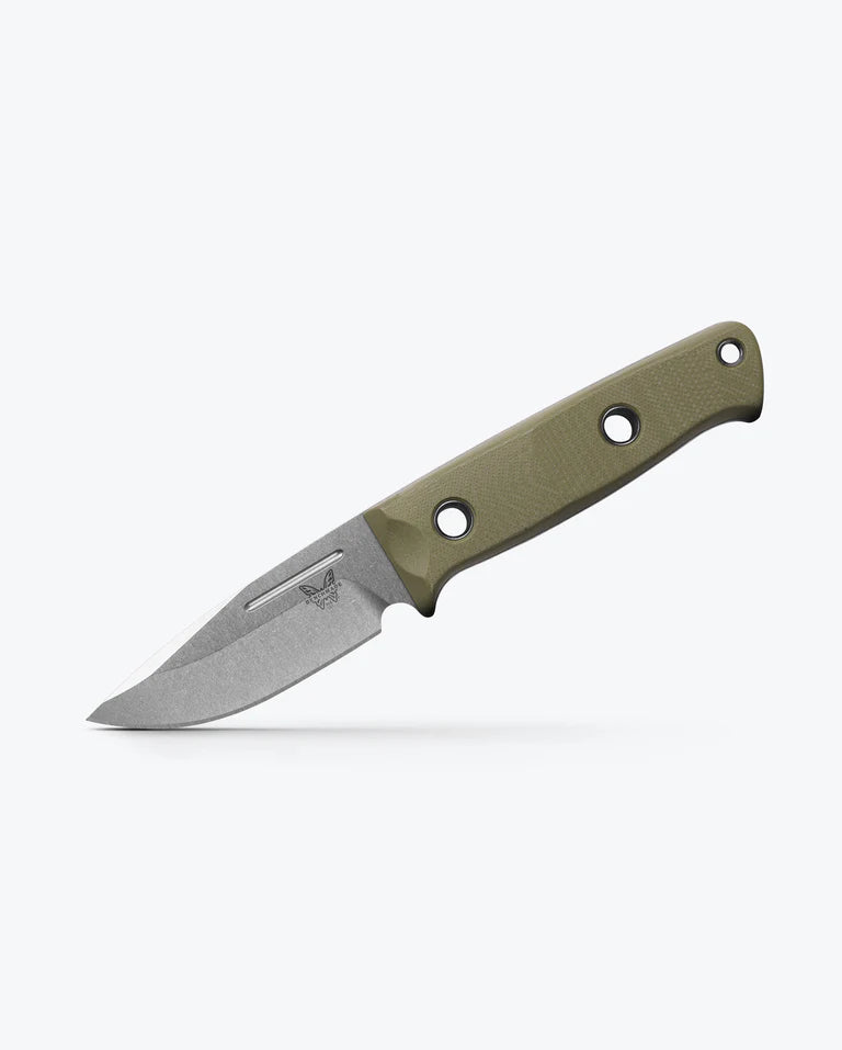 Benchmade Mini Bushcrafter 2024 Fixed Blade Knife – Green G10 & CPM S30V Blade, BM165-1 | Benchmade USA