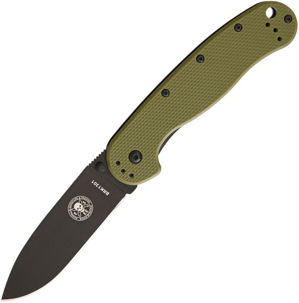 ESEE x BRK Avispa Framelock Folding Knife – Black D2 Blade w/ Green FRN Handle | ESEE