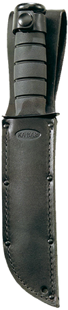 Ka-Bar 1254 Short Tanto Fixed Blade Combat Knife – Black, Leather Sheath | Ka-Bar