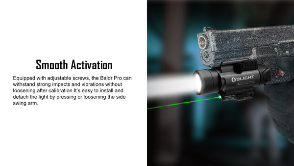 Olight Baldr Pro Tactical Flashlight w/ Green Laser – Black | Olight