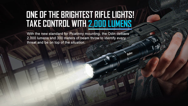 Olight Odin 2000 Lumen Picatinny Rail Mounted Military Flashlight – Black | Olight