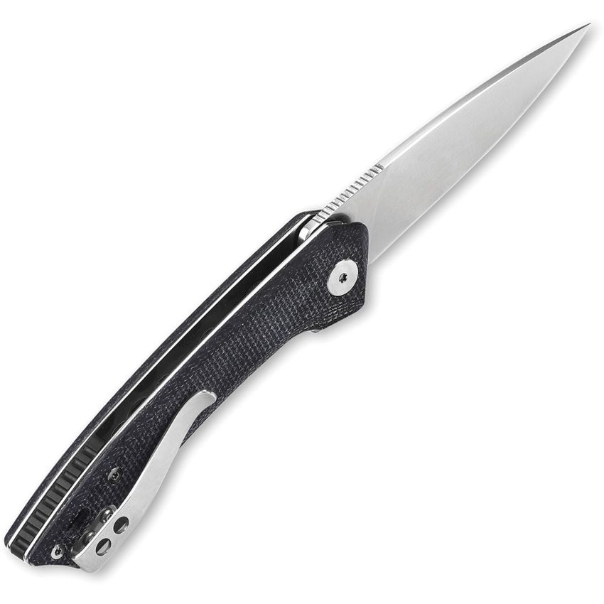 QSP Knives Leopard Flipper Folding Knife – Black Micarta | QSP Knives