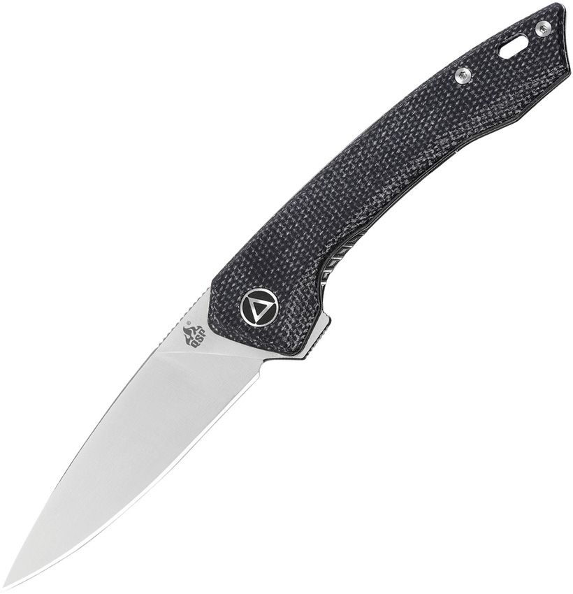 QSP Knives Leopard Flipper Folding Knife – Black Micarta | QSP Knives