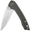 QSP Knives Leopard Flipper Folding Knife – Green Micarta | QSP Knives