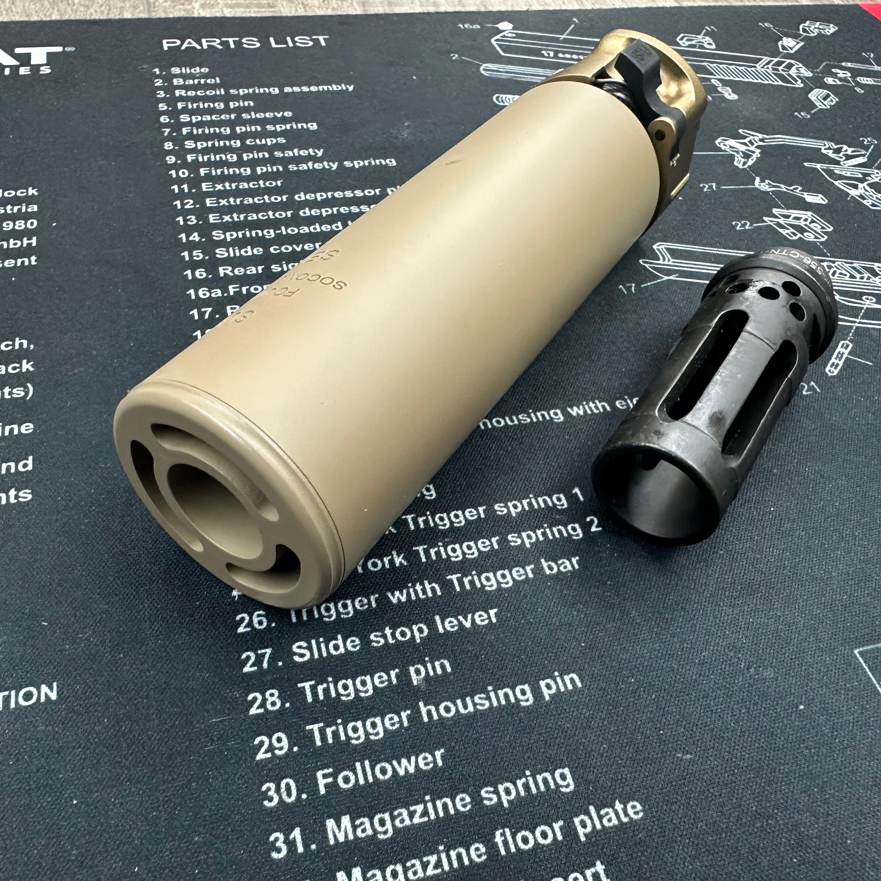 SF Style Warden QD Mock Suppressor w/ Steel Flash Hider - 5 inch TAN | ACM