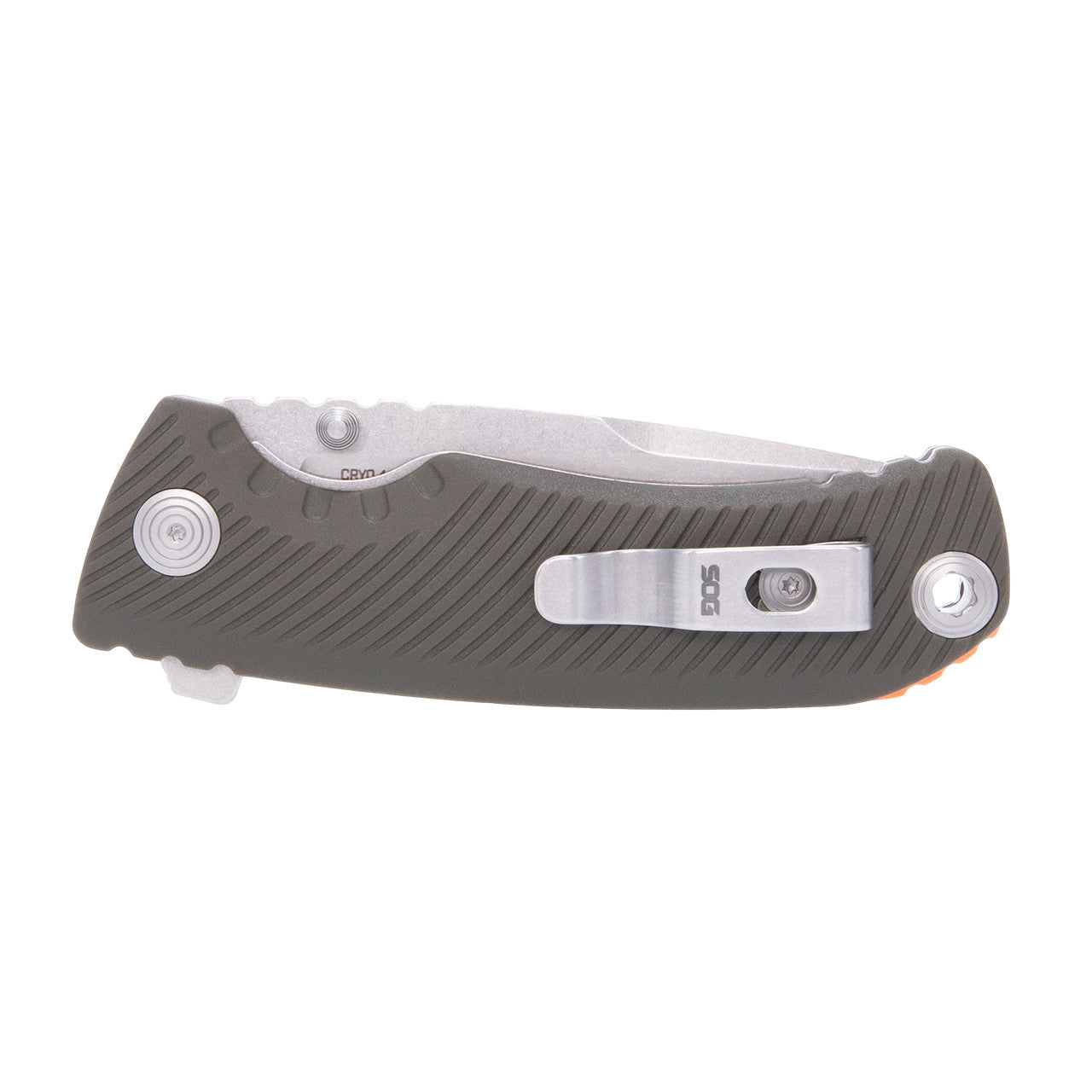 SOG Tellus ATK Flipper Folding Knife – Olive Drab w/ Orange Spacer | SOG Knives