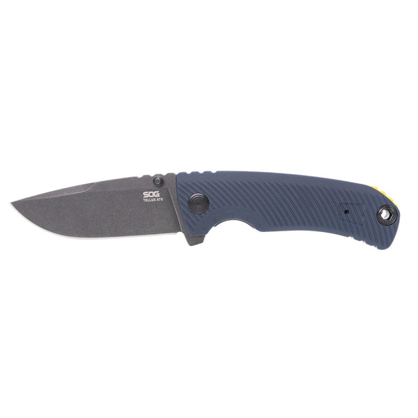 SOG Tellus ATK Flipper Folding Knife – Squid Ink & Yellow | SOG Knives