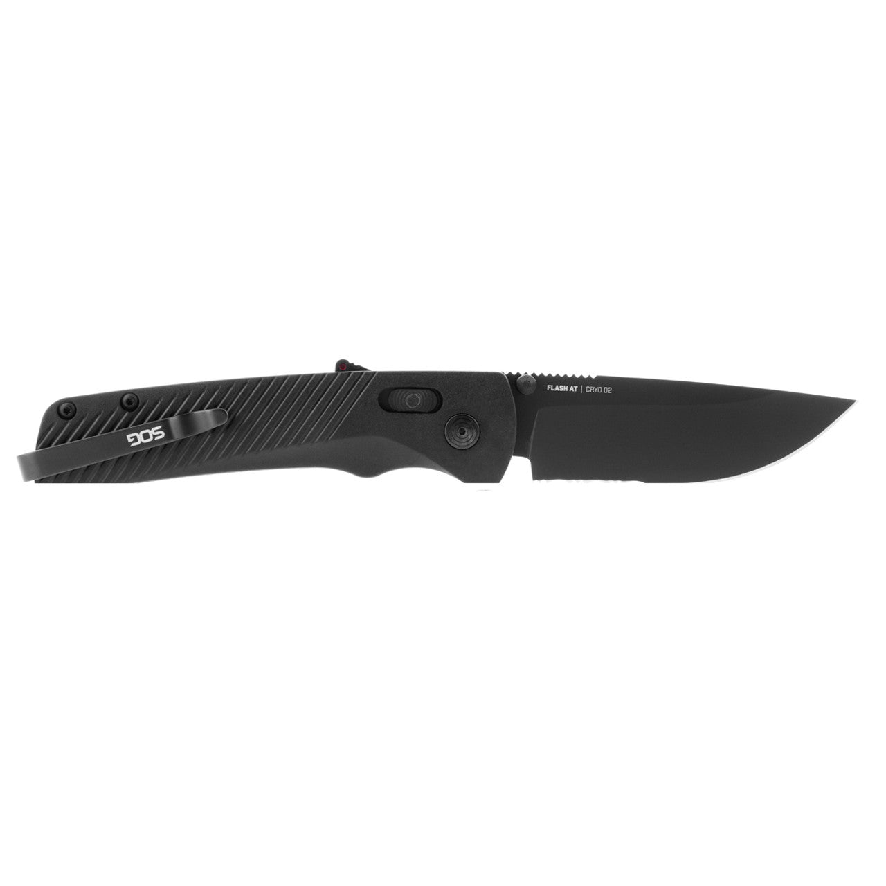 SOG Flash AT Assisted Folding Knife – Blackout Serrated w/ D2 Steel | SOG Knives