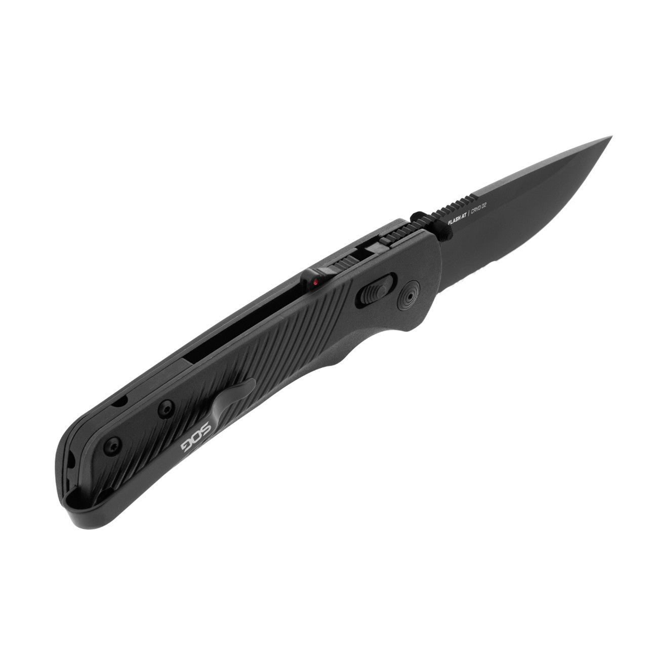 SOG Flash AT Assisted Folding Knife – Blackout Serrated w/ D2 Steel | SOG Knives