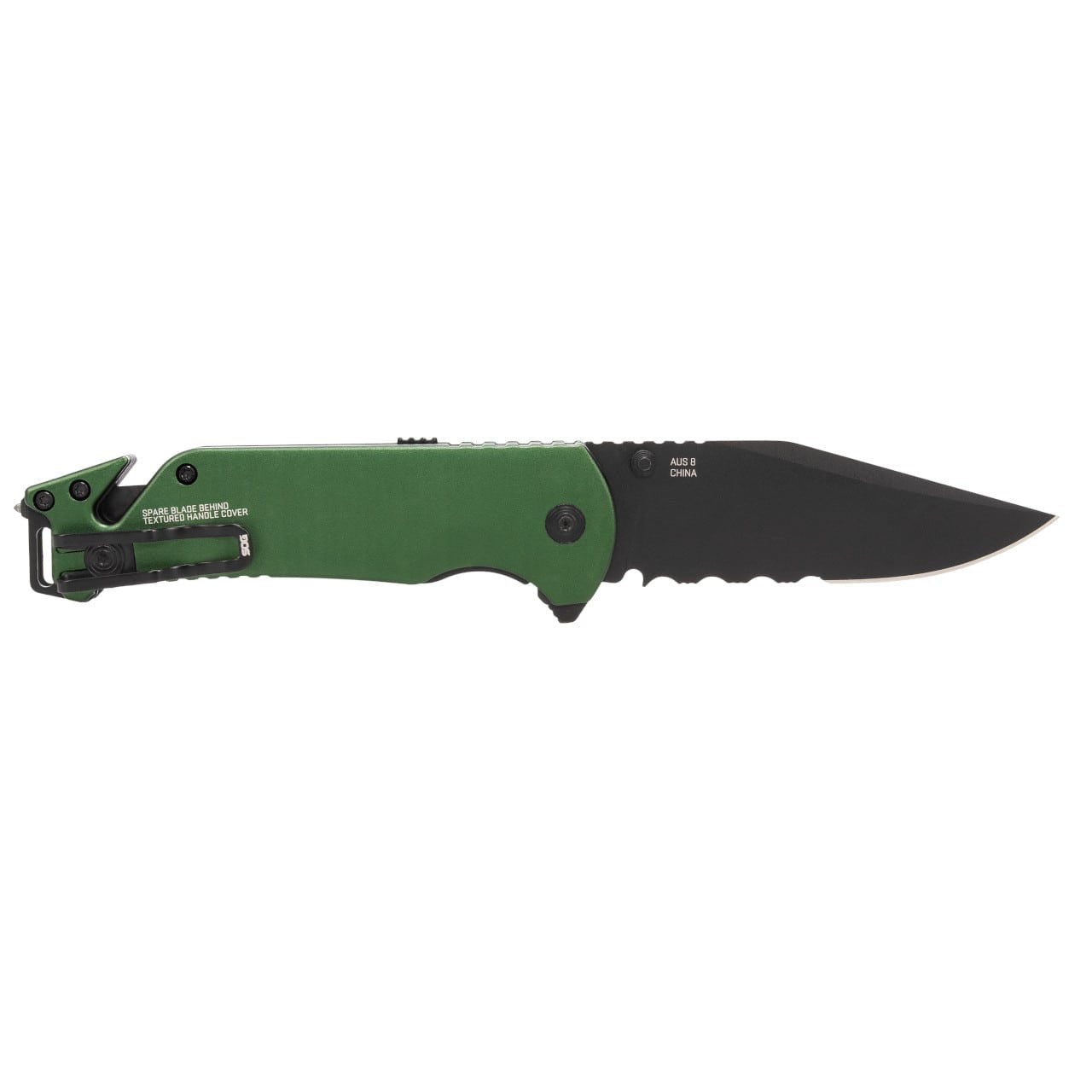 SOG Escape ATK 2.0 Assisted Rescue Folding Knife – Green/Black | SOG Knives