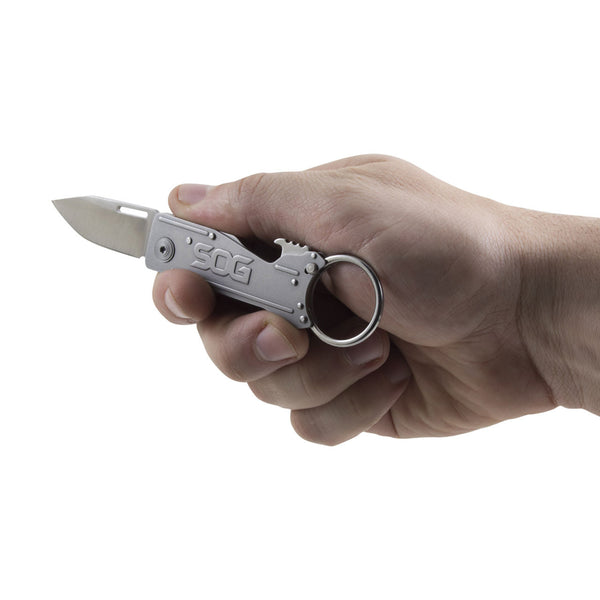 SOG Keytron Keychain Folding Knife - Silver | SOG Knives