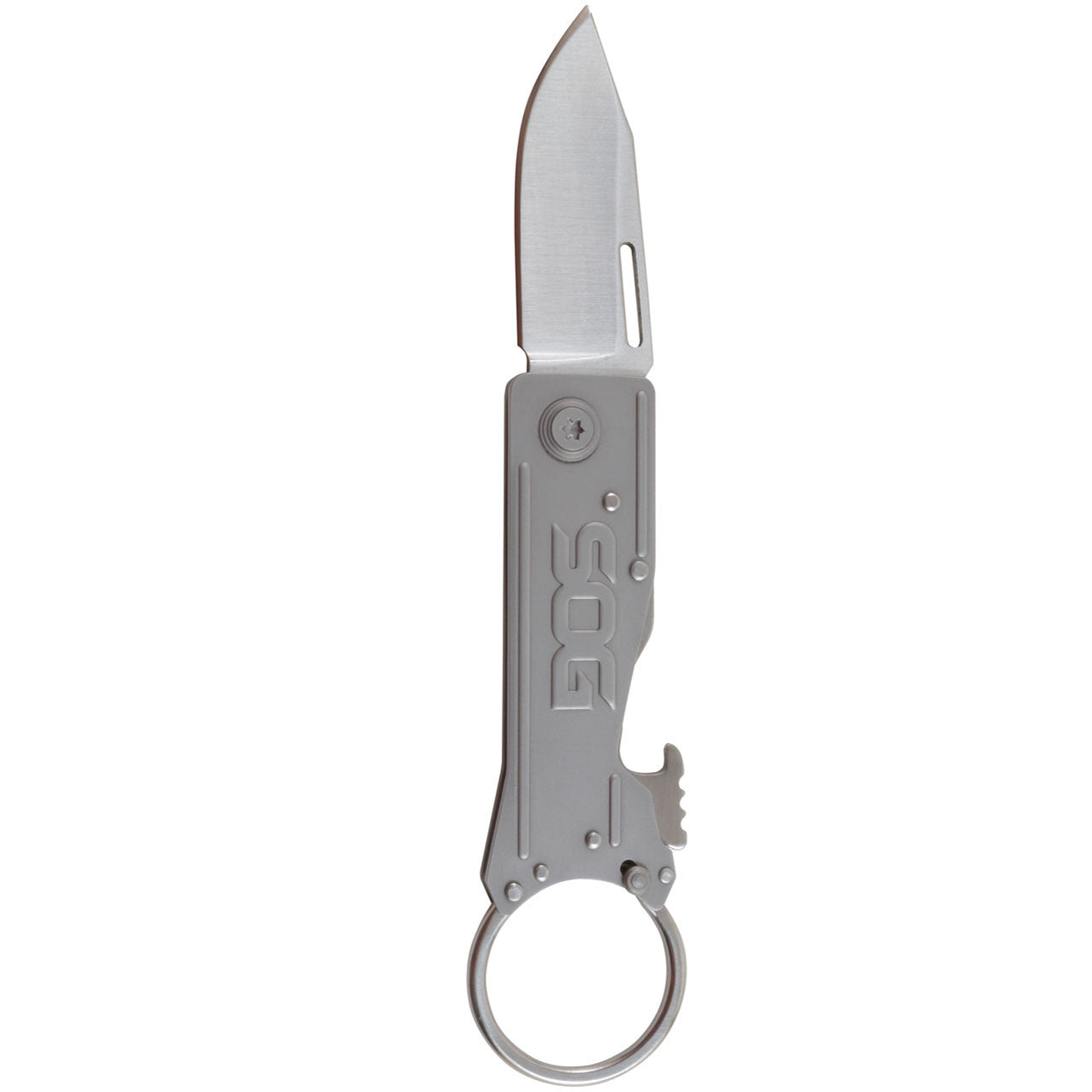 SOG Keytron Keychain Folding Knife - Silver | SOG Knives