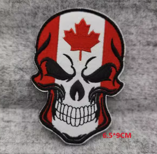 Canadian Flag Punisher Velcro Patch - Red | ACM