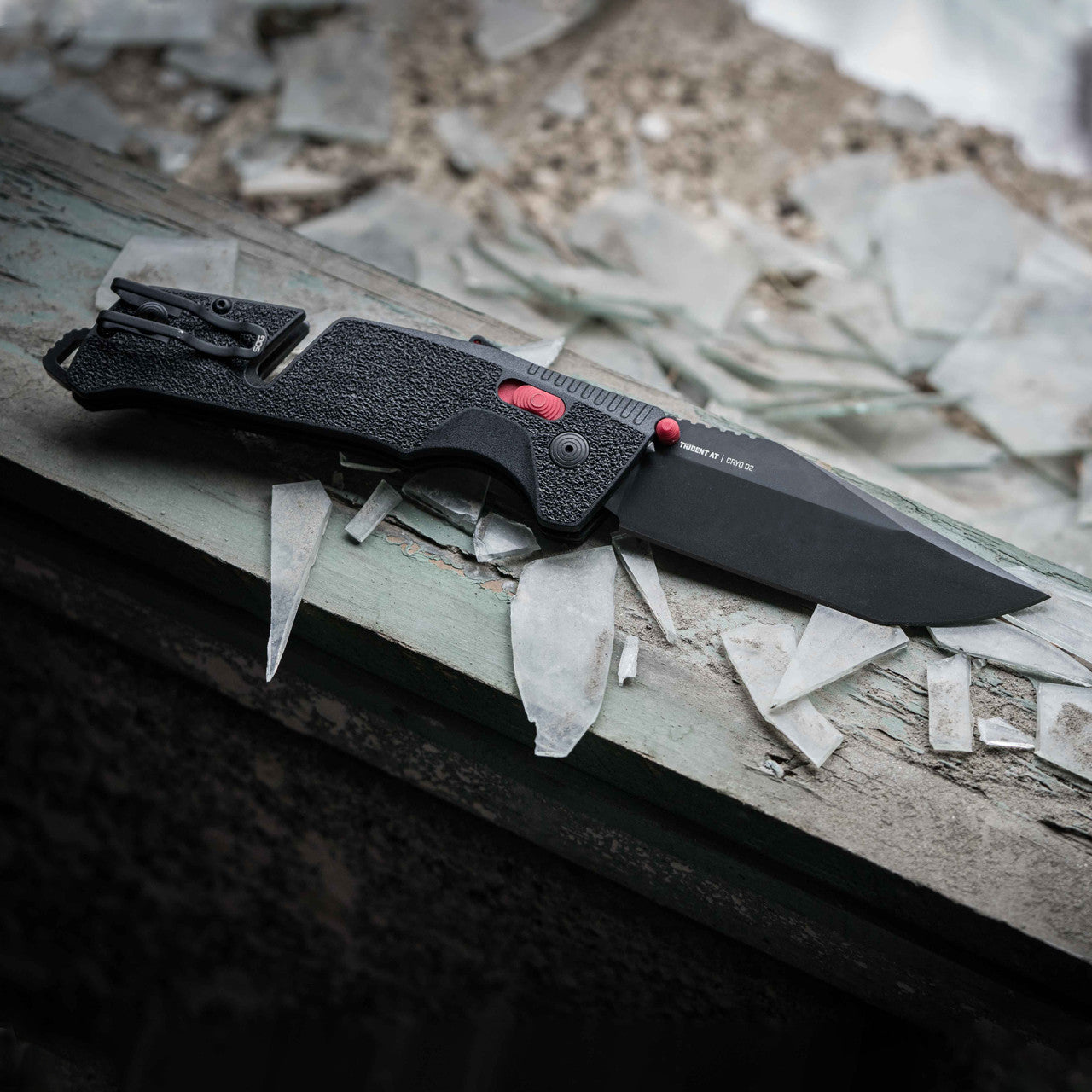 SOG Trident AT Assisted Folding Knife – Tanto Point Black & Red | SOG Knives