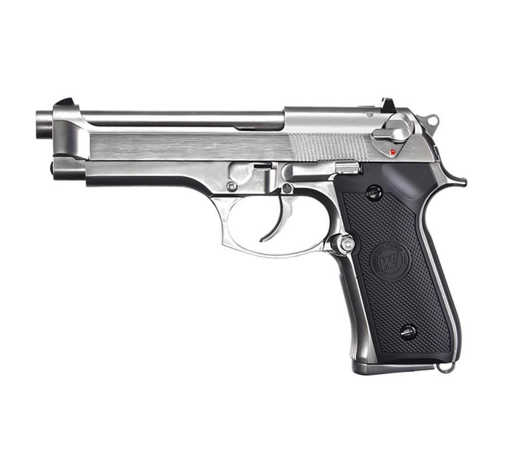 WE Tech M92 Gas Blowback Airsot Pistol – Version 2 Chrome Finish | WE Tech