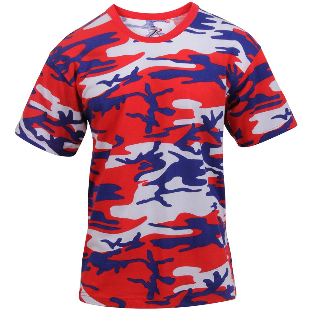 Color Camo T-Shirt – Red White & Blue Camo | Rothco